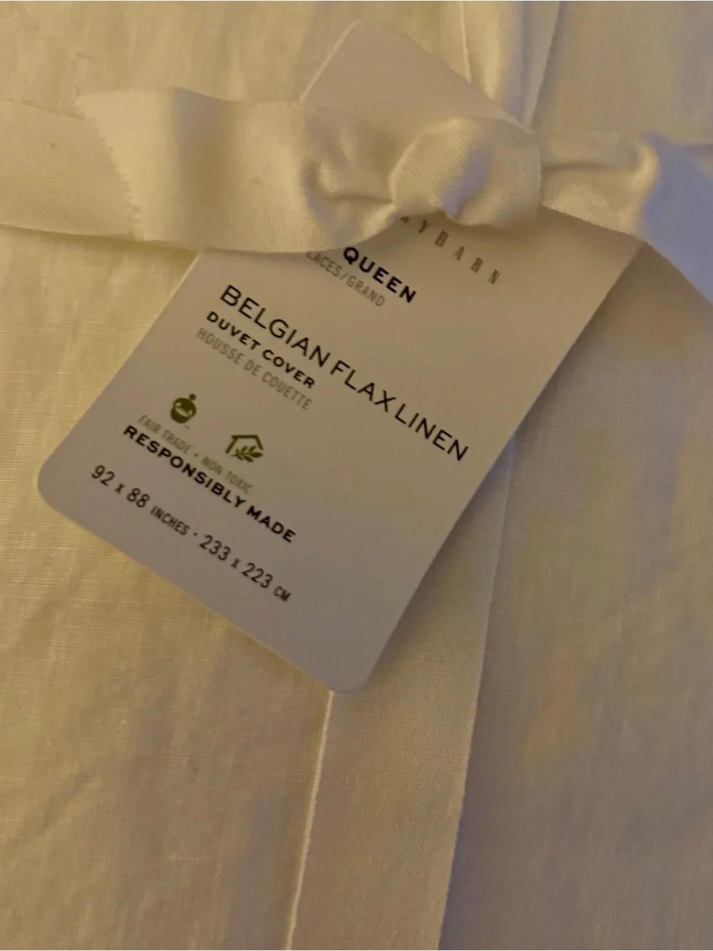 ⭐️Pottery Barn Belgian Flax Linen Full/Queen White Duvet⭐️BEST SELLER